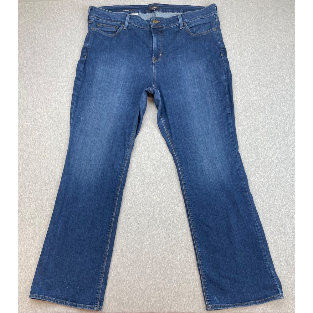 NYDJ Jeans Womens 20W Blue Cotton Blend Stretch Barbara Bootcut